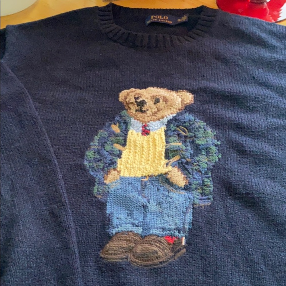 Men’s Polo Bear navy sweater - size XXL - $90
